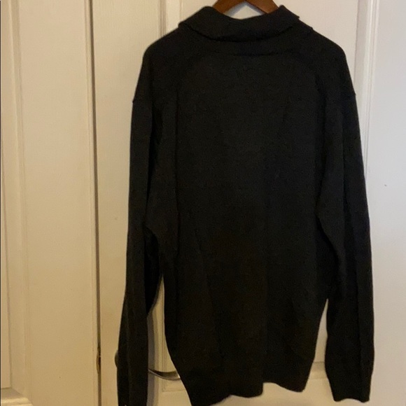 New Perry Ellis Merino Wool Blended Collar Sweater Charcoal Heather Color - Picture 4 of 8